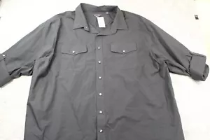Synrgy Hemd Größe 3XL Big and Tall schwarz Langarm Knopfleiste Rollriegel - Bild 1 von 11