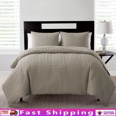 Juego de edredón Nina II de 3 piezas King patrón geométrico ropa de cama de microfibra suave nuevo Foto 1 de 4