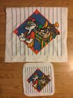 Vintage Looney Tunes Bugs Bunny Tasmanian Devil Taz Towel  24” X42" & Wash Cloth