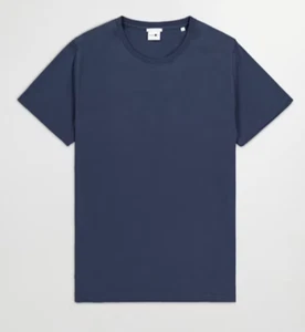NO NATIONALITY Pima Cotton T-Shirt Mens Size UK Small Blue NEW - Picture 1 of 6