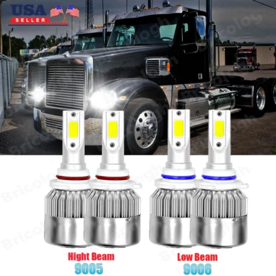 9005 9006 LED Headlight Hi/Lo beam Kit Bulbs For Freightliner Coronado 2013-2018 - Image 1 of 4