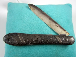 Nachlass Vintage Antik Sterlingsilber Efeu Gürtel ETTA MÜNZKLINGE Taschenmesser - Bild 1 von 8