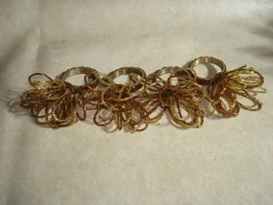 Set of 4 Bead Napkin Rings Brown & Gold retro 70s   -#19 - Picture 1 of 3