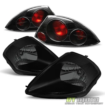 Juego de faros + luces traseras para Mitsubishi Eclipse Blk Somke 2000 2001 2002 Foto 1 de 4