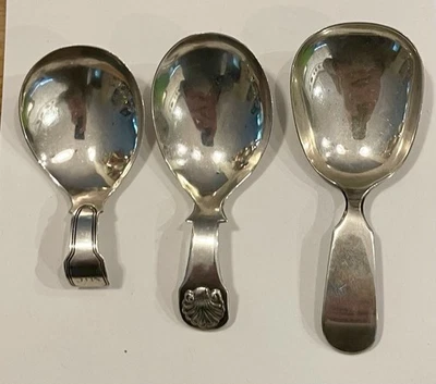 Sterling Silver Tea Caddy Spoons 1800’s English Silver Wt 48g Lot of 3 - Image 1 of 4