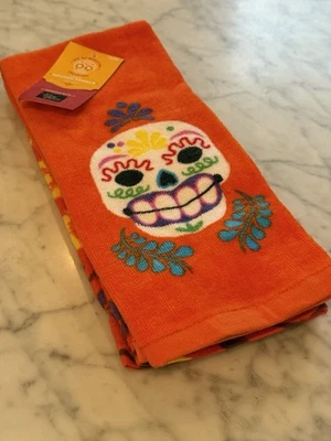 Toalla de cocina Target Hyde & Eek DÍA DE LOS MUERTOS 2024 paquete de 2 naranja Dia Pacheco Foto 1 de 4