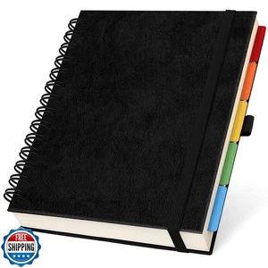 Hardcover Leder liniert Spiral Notizbuch 8x10" mit abnehmbarer Unterteilung - Bild 1 von 5