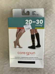 NEW Core-Spun Compression Support Socks Black 20-30 mmHg XL 18742 - Picture 1 of 3