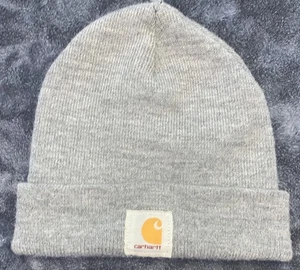 Carhartt Men's Gray Knitted Heather Winter Folded Beanie Hat One Size pre owned - Picture 1 of 4