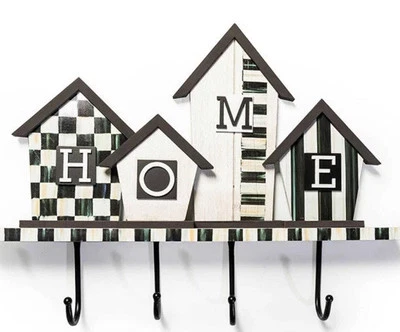 Mackenzie Childs Home  Sign with black metal hooks Sweaters- Courtly Check Nib - Image 1 of 4