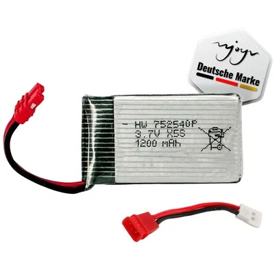 3.7V 1200mAh Akku Syma u. Adapter Quadcopter Drohne X5HC X5HW U45-W U42-W X708W - Bild 1 von 4