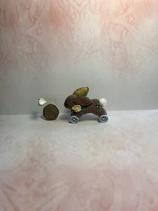 OOAK Miniature Running Rabbit Pull Along By Cottage Kitty Miniatures - Picture 1 of 9