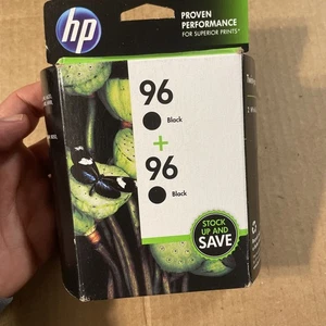 HP 96 schwarze Tintenpatronen Doppelpack Original-Zubehör-Hersteller neu versiegelt Ablaufdatum 2016 - Bild 1 von 3