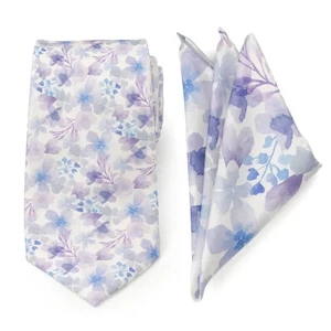Watercolor Lavender Tie and Pocket Square Gift Set - Picture 1 of 8