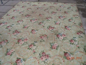 OMG RARE BIGELOW FLAPPER ERA RUG~FRENCH CHIC ROSE BOUQUETS, RIBBONS & SCROLLS!!! - Picture 1 of 12