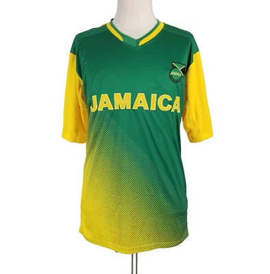 Camiseta de fútbol Orro Jamaica para hombre XL extra grande verde amarillo Dri-Fit bordada Foto 1 de 4