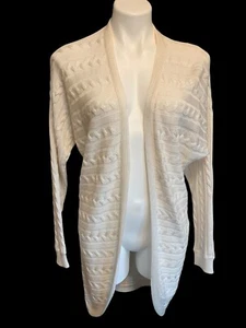 Womens New LAUREN Ralph Lauren L/XL Lightweight Cableknit Open cardigan Long - Picture 1 of 6
