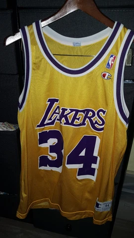 Champion NBA Los Angeles Lakers Shaquille O'Neal #34 Jersey Size 44 Cover