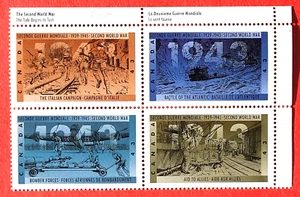 Canada Stamp #1506a (1503-1506) "Second World War 1943" se-tenant BLK4 MNH 1993 - Picture 1 of 1