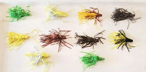 Lote de faldas de cebo giratorio - faldas de goma - 3" - cantidad (10) mezcla - selección aleatoria - Imagen 1 de 1