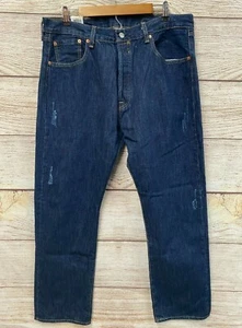 Levi's 501 Original Jeans Mens 36X32 Button Fly Original Distressed New Mis Tag - Picture 1 of 5