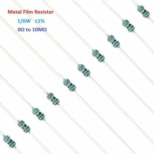 Resistencia de película metálica de 100 piezas tolerancia 1/6 W ± 1 % rango completo de valores (0Ω a 10MΩ) - Imagen 1 de 2