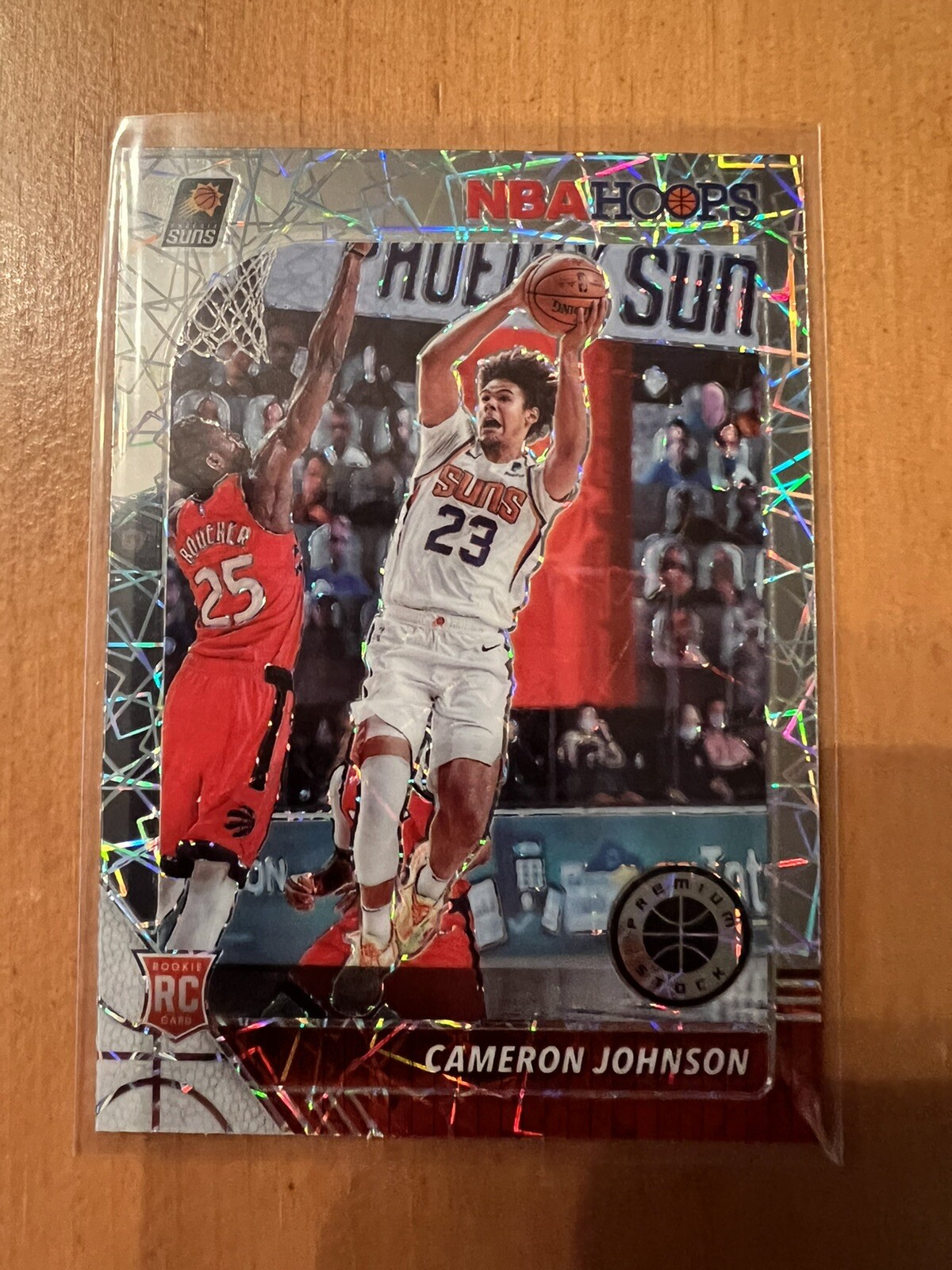 Cameron Johnson 2019-20 NBA Hoops Premium Stock #208 RC Silver Laser Prizm Suns