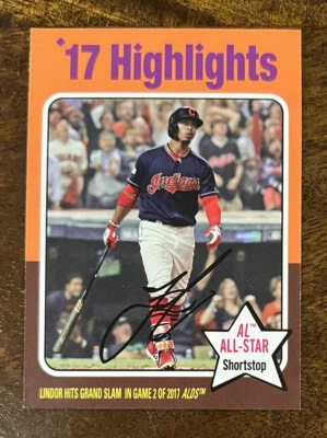2019 Topps Archives High Number 1975 Highlights Design Francisco Lindor #319 - Image 1 of 2