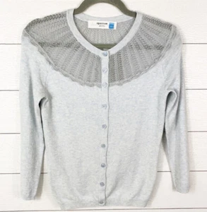 Sparrow Anthropologie XS Shimmer Fan Cardigan Sweater Blue Coquette Cottagecore - Picture 1 of 10