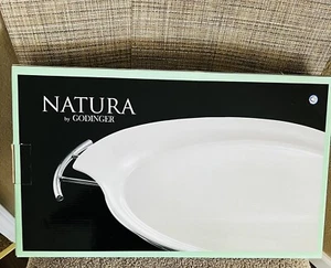 Natura by Godinger Silver Art Co 16" x 11" Serving Platter w Tray 6387 White NIB - Picture 1 of 3