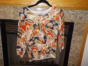 Womens size P/L adorable paisley Evie sweater! - Picture 1 of 5