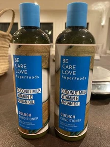 Be Love Care Super Foods Coconut Milk Quench Lot Of 2 Conditioner 12 oz Each Bot - Picture 1 of 5