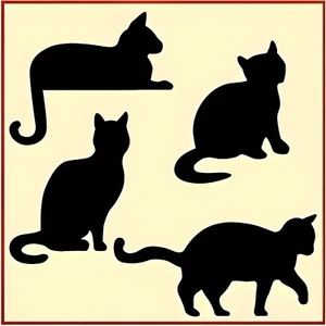 TENCIL GATTO - SET DI 4 - STENCIL ANIMALE - Lo stencil artistico - Foto 1 di 6