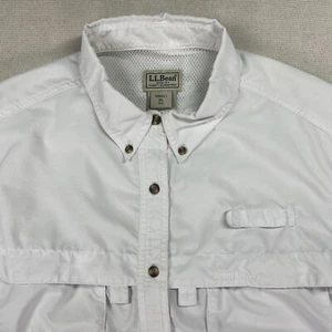 LL Bean Tropic Wear Shirt Womens XL White Button Up Vented Safari Outdoor Hike* - Picture 1 of 20