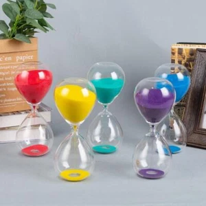 Reloj de Arena 30-60 Minutos Arte Vidrio Moderno Multicolor Mediano Soporte Libre Novedad - Imagen 1 de 33