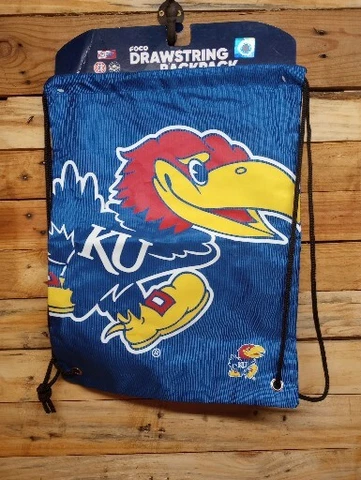 KANSAS JAYHAWKS KU DRAWSTRING CINCH BACKSACK/BACKPACK TOTE BAG - NWT Cover