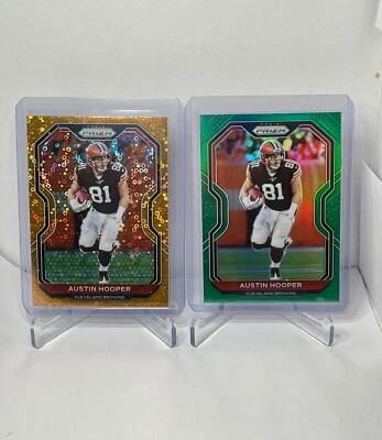 🔥X2 AUSTIN HOOPER 2020 PRIZM #60 PRIZMS GREEN & PRIZM ORANGE DISCO BROWNS🔥🔥 - Image 1 of 4