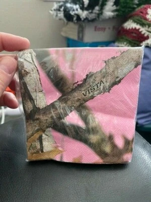 CAZA Y PESCA Servilletas de Bebidas Camufladas Rosa 16ct ¡¡Nuevas!!! Foto 1 de 2