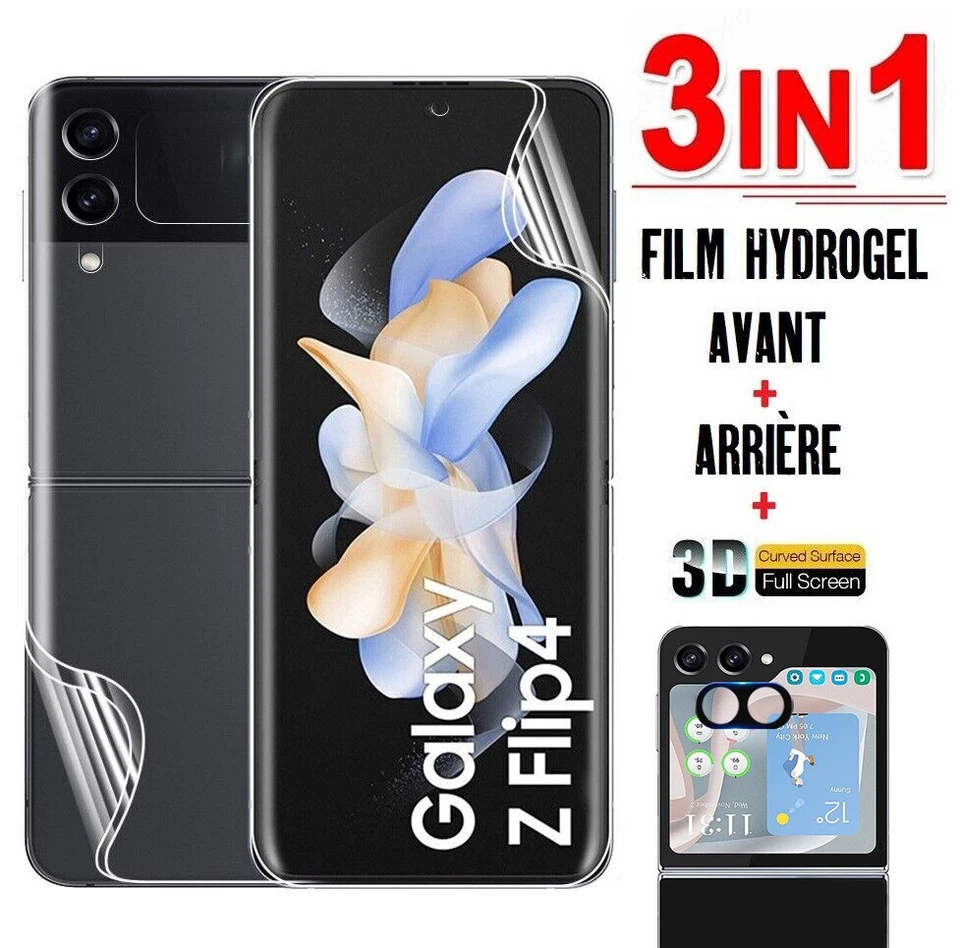 Film Hydrogel + 3D Protection Caméra pour Samsung Galaxy Z Flip 7 6 5 4 3