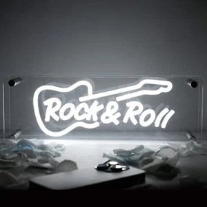 Guitar Shape Neon Light Box USB Neon Sign LED Box For Party Bar Table Decoration - Picture 1 of 8