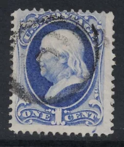 Scott 145- Used, Plate Flaw @ Bottom - 1c Franklin- National Bank Note- EFO - Picture 1 of 2
