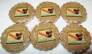 LOT OF 6 Yankee Candle Retired "CINNAMON & SUGAR" Tarts Wax Melts ~ RARE ~ NEW - Picture 1 of 2