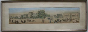 München Karolinenplatz Marstallplatz Orig Farblithografie Grünwedel 1864 - Picture 1 of 4