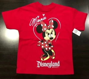 Disney Park Shirt Girls Minnie Mouse Red Disneyland Resort Top Tshirt NWT Tee - Picture 1 of 12