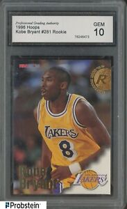 1996 Hoops #281 Kobe Bryant Los Angeles Lakers RC Rookie HOF PGA 10 GEM MINT