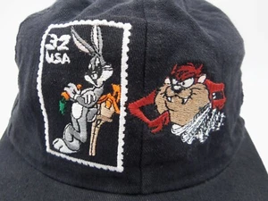 Vintage Looney Tunes Baseball Cap Hat USPS Stamp Collection 90s Taz Bugs USA - Picture 1 of 9