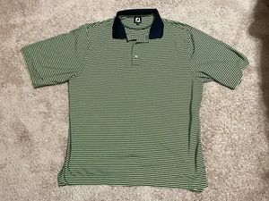Polo de golf FootJoy FJ para hombre verde/negro a rayas manga corta talla XL - Imagen 1 de 5