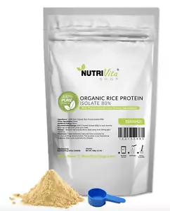 100% PURE ORGANIC RICE PROTEIN PRO ISOLATE NON-GMO HIGH PROTEIN VEGAN NONGMO USA - Picture 1 of 4