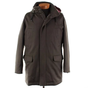 Kired Kiton NWT Kang 2 Cashmere Hooded Down Jacket Size 52 (L US) In Solid Brown - Picture 1 of 15