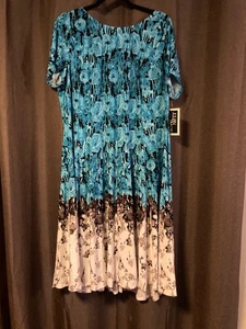 VESTIDO JULIAN TAYLOR CUELLO REDONDO CREMALLERA ESPALDA TALLA 14W NUEVO NUNCA USADO - Imagen 1 de 4